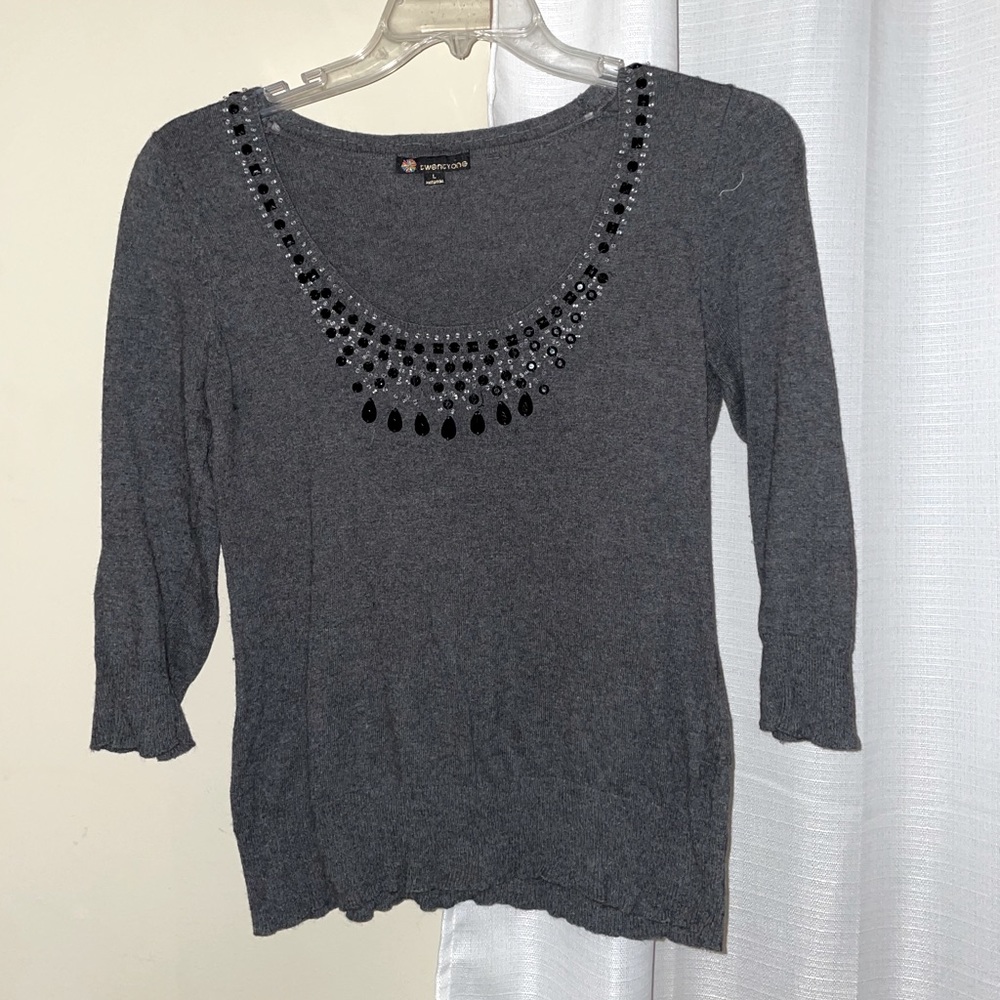 Grey and jewels sweater